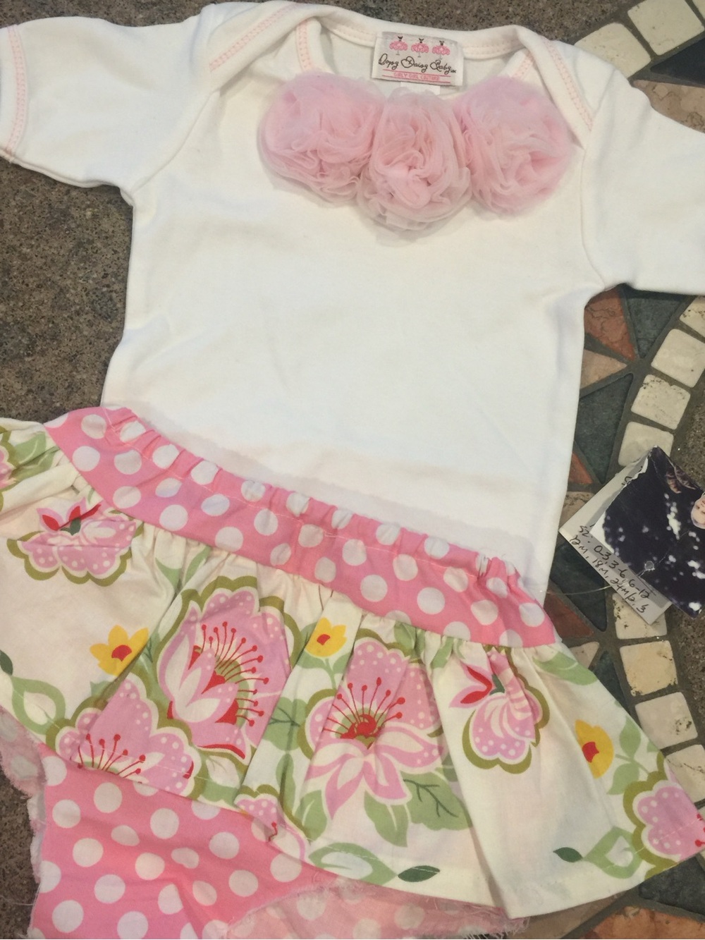 Boutique Couture Ruffle Diaper Cover & Bodysuit Set baby girl Outfit 6-12m